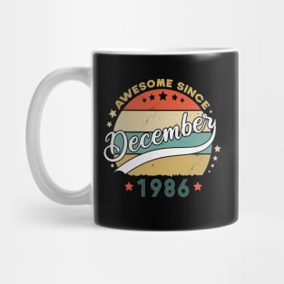 Awesome Since December 1986 Birthday Retro Sunset Vintage Mug